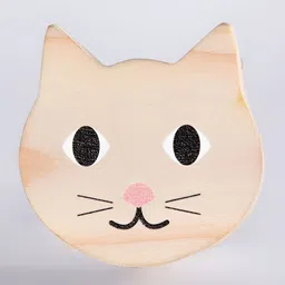 Pinch of Pretty Brown & Pink Wooden Cat Knob-33