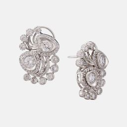 ATIBELLE Gold-Plated Kundan Stone Studed Geometric Shaped Studs image 2