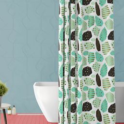 ArtzFolio Green & Black Printed Waterproof Shower Curtain-image-97