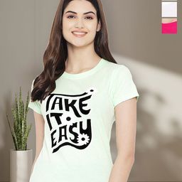 Tromko Women Typography 3 Printed Applique T-shirt-image-60