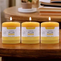 HOSLEY Yellow 3 pieces Pillar Candle-image-32