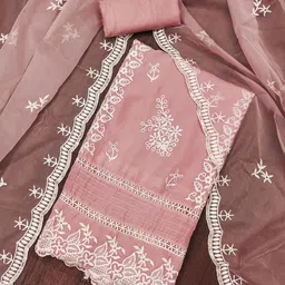 KALINI Embroidered Organza Unstitched Dress Material-picture-25