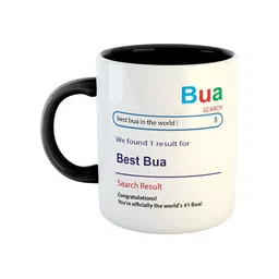 ARTBUG White & Black Best Bua Printed Ceramic Glossy Coffee Mug-53