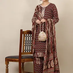 KALINI Floral Printed Pure Cotton Kurta With Salwar & Dupatta-picture-35