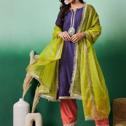 Sangria Women Silk Blend Kurta Sets-picture-31