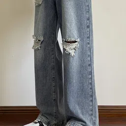 StyleCast x Revolte Men Straight Fit Slash Knee Light Fade Stretchable Jeans-image-29