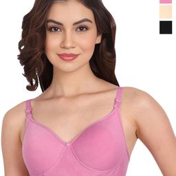 Liigne Women Pack Of 3 Full Coverage Lightly Padded T-shirt Bra-picture-46