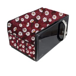 The Furnishing Tree Waterproof & Dustproof PVC Microwave Oven Top Cover with 6 Utility Pockets, Flo-image-20