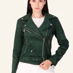 Leather Retail Women Solid Biker Jacket-picture-24