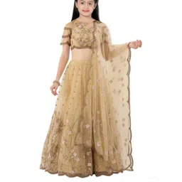 F Plus Fashion Girls Embellished Semi-Stitched Lehenga & Unstitched Blouse With Dupatta-image-59
