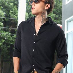 Campus Sutra Men Comfort Spread Collar Solid Cotton Casual Shirt-image-55