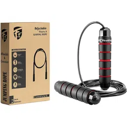 FirstFit Black Adjustable Skipping Rope-39