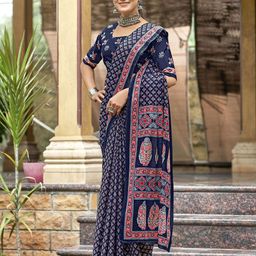 Chandbaali Ajrak Printed Pure Cotton Bagru Saree-7