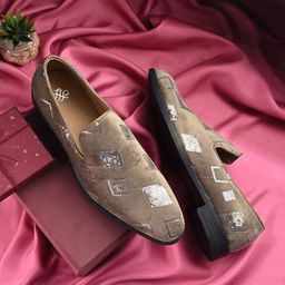 House Of Pataudi Men Embellished Slip On Round Toe Mojaris Shoes-image-86