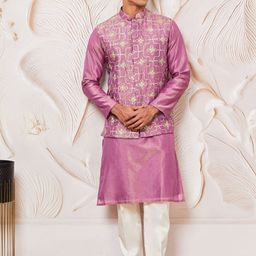 VASTRAMAY Men Embroidered Regular Thread Work Kurta with Pyjamas-13