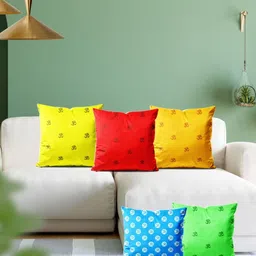 ArtzFolio Multicoloured Set of 5 Square Cushion Covers-picture-4