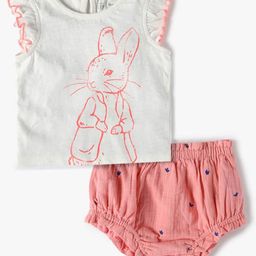 GAP Infant Girls Graphic Printed Pure Cotton Top & Shorts Clothing Set-image-45