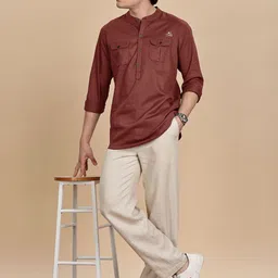 Anouk Men Solid Daily Cotton Straight Kurtas-picture-41