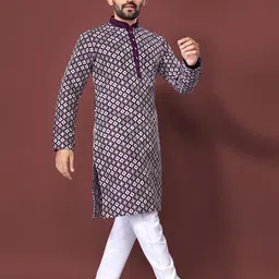ATOXIC Men Cotton Solid Straight Kurta-picture-50