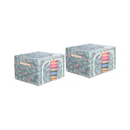 Stylista Grey & Pink Pieces Printed Multi-Utility Wardrobe Canvas Core Organisers-86