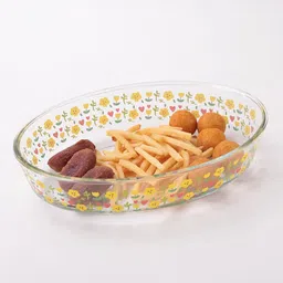 Kuber Industries Transparent Glass Baking Tray-31