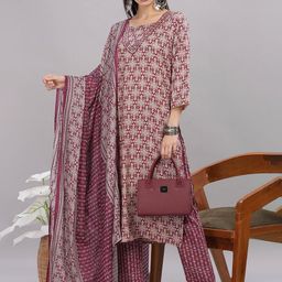 BulBul Women Ethnic Motifs Printed Regular Kurti with Palazzos & With Dupatta image 3