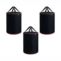 Fashion Throw 3Pcs Black & Red Foldable Laundry Bags - 45 L Each-picture-37