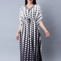 NIGHTSPREE Geometric Printed V-Neck Maxi Nightdress-picture-37