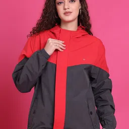 HOUSE OF VEDAS Women Colourblocked Windcheater and Water Resistant Outdoor Sporty Jacket-image-89