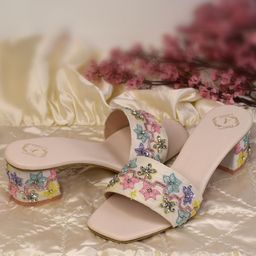 YASSIO Embellished Synthetic Block Heel Sandals-18