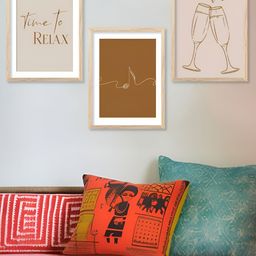 Kotart Brown & Pink 3 Pieces Modern Wooden Wall Arts-picture-33