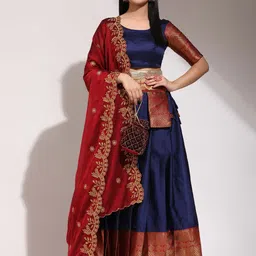 Payu Semi-Stitched Lehenga & Unstitched Blouse With Dupatta-picture-14