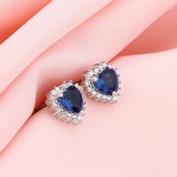 GIVA 925 Sterling Silver Rhodium-Plated Heart Shaped Cubic Zirconia Studded Studs-image-17