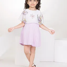 Peppermint Kids-Girls Floral Printed A-Line Above Knee Dress-picture-31