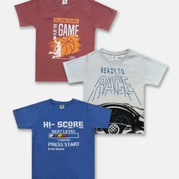 Here&Now X Game Begins Boys Set of 3 Printed T-shirts-16