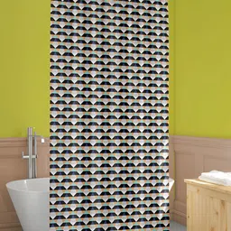 ArtzFolio Black & White Geometric Printed Waterproof Shower Curtain-4
