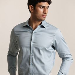 Uncluttered Closet Essential Spread Collar Satin Standard Fit Shirt-picture-26