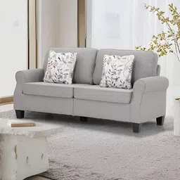 Royaloak Beige Leather 3 Seater Sofa set-image-38