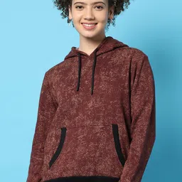 Campus Sutra Women Printed Hooded Sweatshirt-picture-1