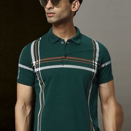 OGEN Men Printed Polo Collar Pockets T-shirt-image-55