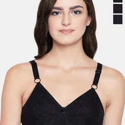 Bodycare Pack of 3 Cotton Lightly Padded Non wired Tshirt Bra-29