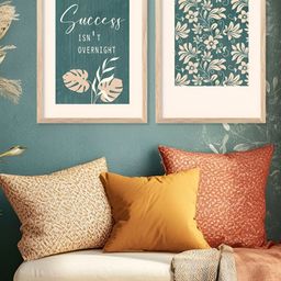 Kotart Brown & White 2 Pieces Floral & Motivational Quote Printed Wooden Wall Arts-picture-17