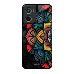 QRIOH Quirky Flower Printed Glass Motorola G05 Mobile Back Case Cover-picture-48