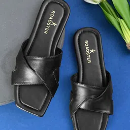 The Roadster Lifestyle Co Women Solid Party Square Shape Open Toe Flats-38