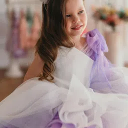 First Little Smile Girls Tulle Net Knee Length Fit and Flare Dress-picture-50