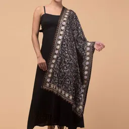 Tweedle Women Floral Embroidered Acrylic Shawl-image-25