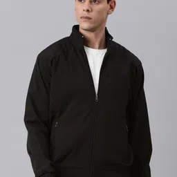 VOXATI Men Solid Windcheater Bomber Jacket-image-79
