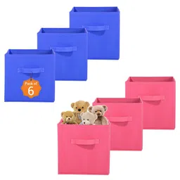 Kuber Industries Pink & Blue 6 Pieces Durable Multi-Utility Organisers-57