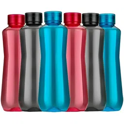 ReeQ Blue & Red Set of 6 Plastic Solid Water Bottle-17