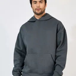 Styli Men Oversized Heavy Weight Fleece Hoodie with Kangaroo Pocket-image-33